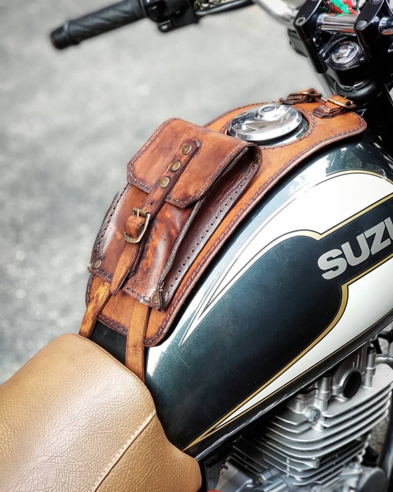 Suzuki Tu250x Leather Tank Belt and Documents Bag Cafe Racer E Etsy UK