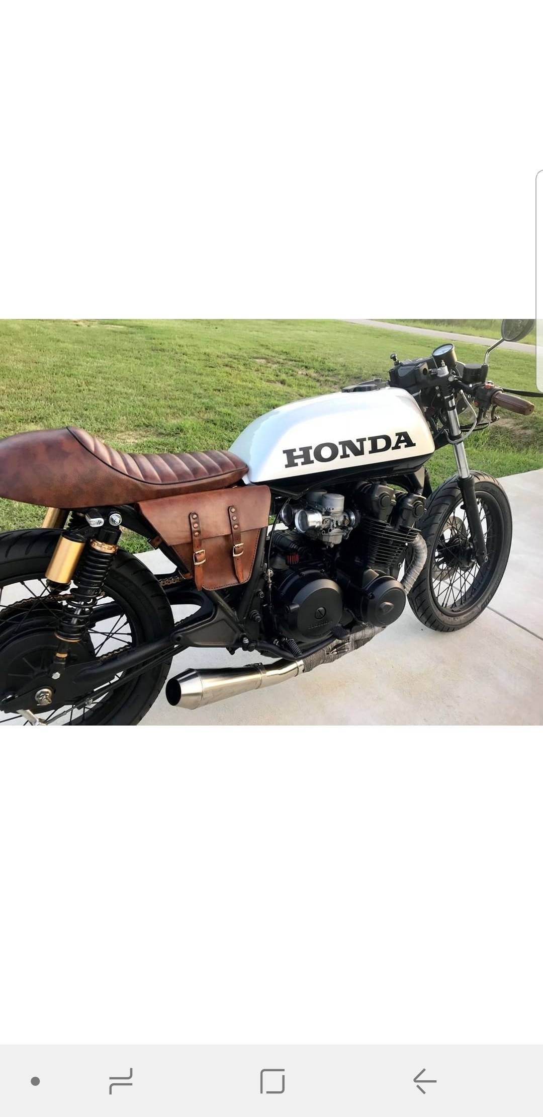 Honda Cb 350 500 750 Side Bag Cafe Racer Scrambler Aged Honey Etsy