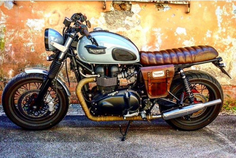 Triumph Bonneville Scrambler Left Side Bag Cover Cafe Racer Etsy