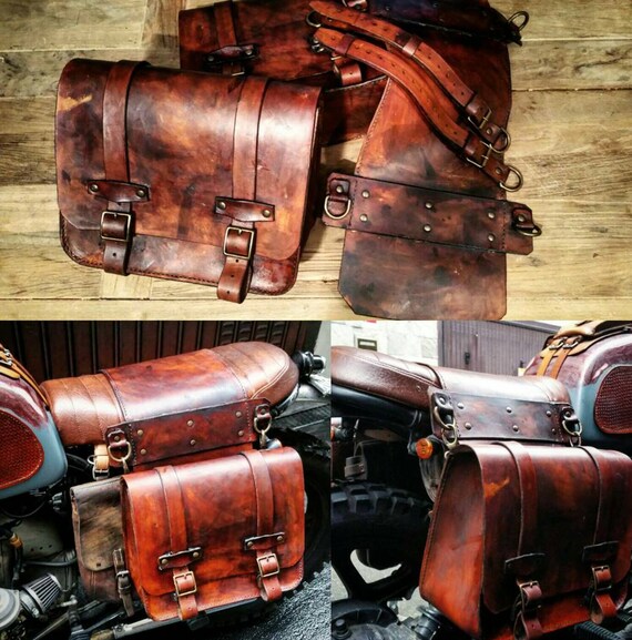 cafe racer leather side bag