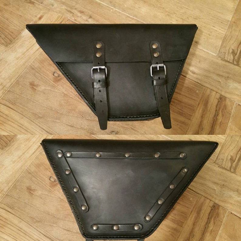 Moto Guzzi V35 V65 bag Leterale right black leather cafe racer Special Scrambler