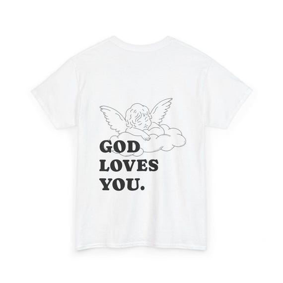 Unisex Heavy Cotton Tee with God Helps Design - Casual Wear, Inspirational Gift, Faith-Based Apparel, Everyday Comfort