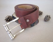 Leather mens belt - brown leather belt.
