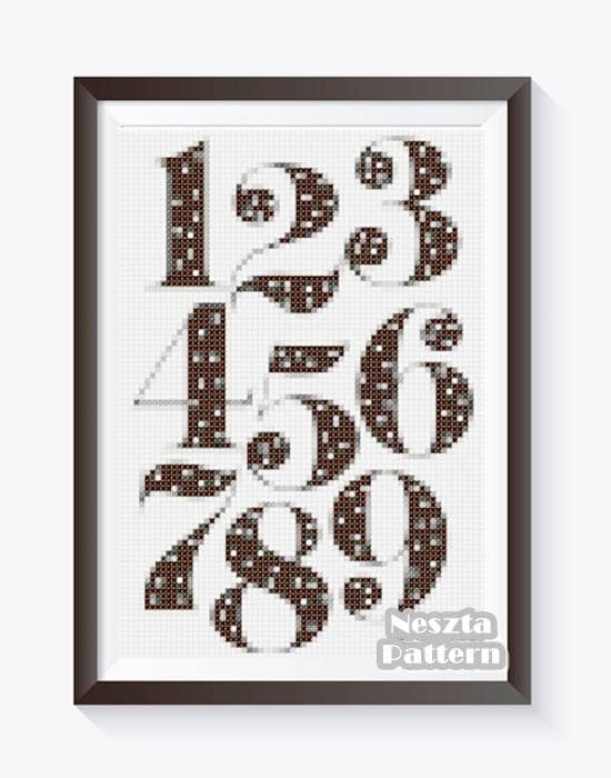 Numbers Cross Stitch Pattern Numbers Home decor x stitch Etsy