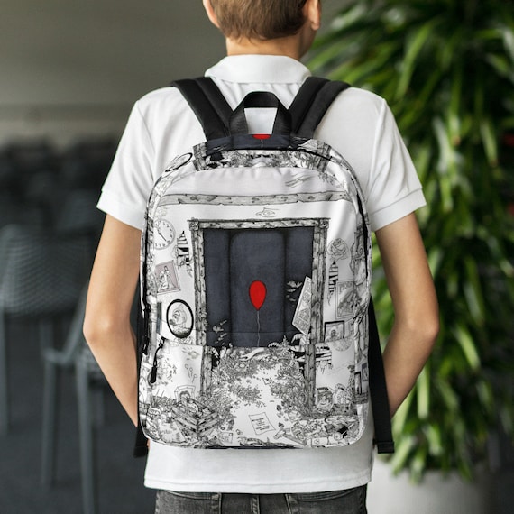 IT Backpack. Pen Ink Print. Stephen King Horror Fantasy Abandoned House. Red Balloon. Home of Pennywise the Clown Etsy Canada