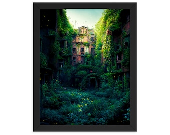 These Streets are Memory Framed poster, various sizes.  Overgrown empty city streets