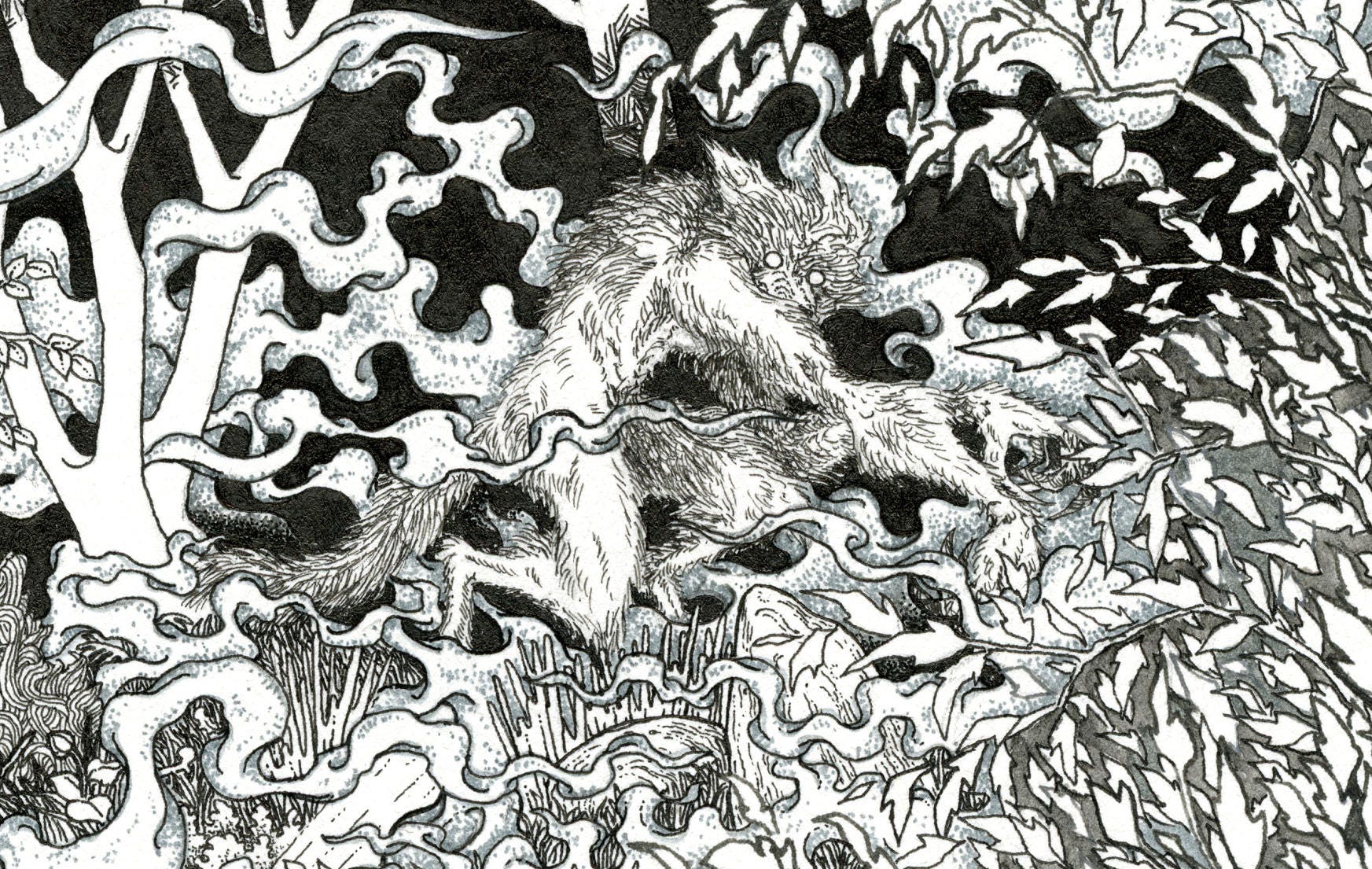 Werewolf Pen and Ink Illustration PRINT Various Sizes, Outdoors Horror ...