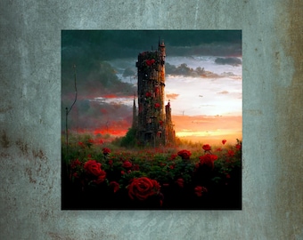 The Tower Poster, Based on Stephen King's dark horror fantasy western, Dark Tower Series, Epic High Adventure