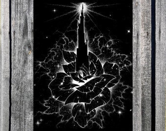 Tower and Rose Poster Stephen King Dark Tower Gunslinger Sci-fi western adventure