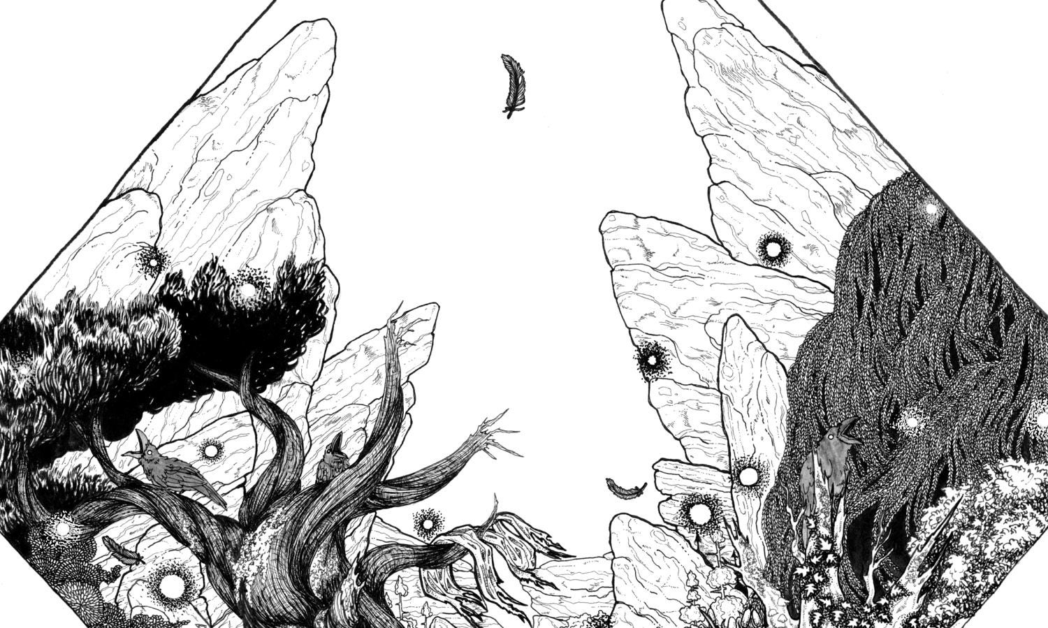 Icarus Pen and Ink Signed Illustration PRINT Black and White Greek Too ...