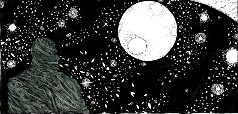 Dreaming Pool of Boo'ya Moon SIGNED PRINT illustration pen ink Stephen King Lisey's Story fantasy landscape, Various Sizes. Lake ocean coast image 3