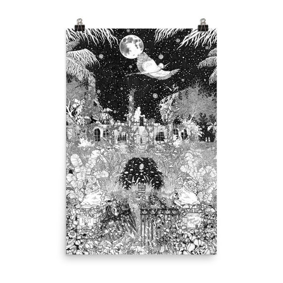 Duma Key Poster, Stephen King Art, Florida Landscape Pen Ink