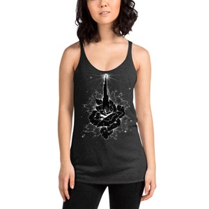 Tower and Rose Women&#39;s Racerback Tank. Stephen King Dark Tower Gunslinger epic horror fantasy sci-fi adventure, KA. Serve the beam