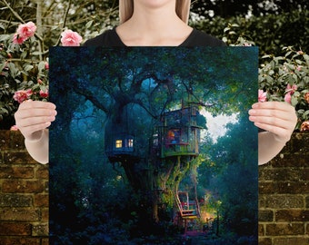 Dream House Poster, Fantasy overgrown backyard treehouse adventure daydream childhood