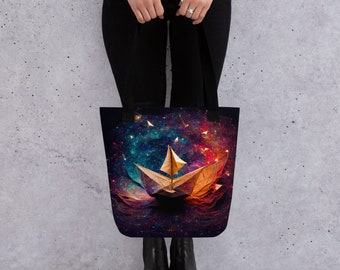 Travels of SS Georgie Tote bag, origami paper boat Stephen King Sci-fi fantasy Horror IT