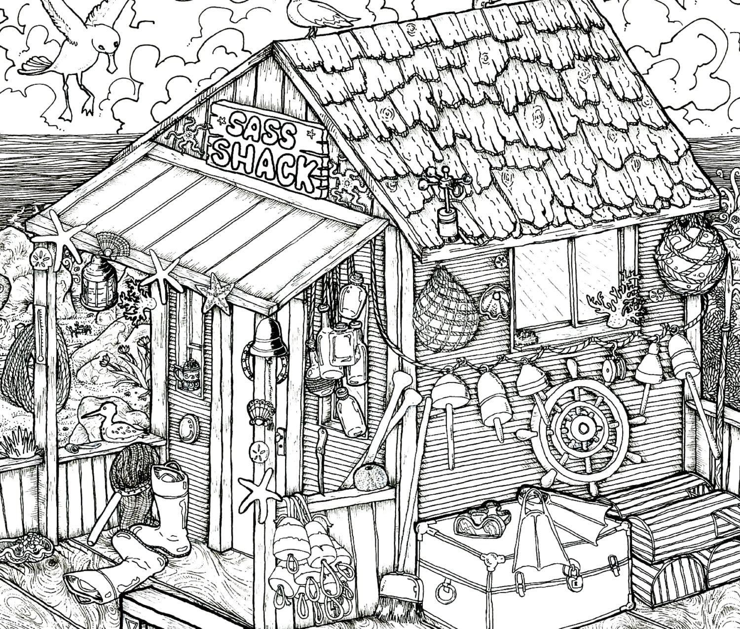 Shack Coloring Pages