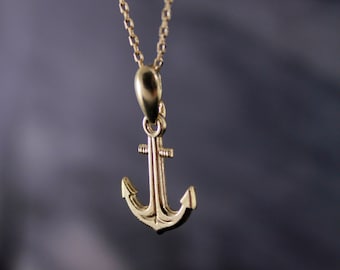 Anchor Necklace Summer Beach Ocean 14K Gold Plated Women Necklace Fashion Jewelry Holiday Birthday Gift Meaningful Gold Jewelry For Her