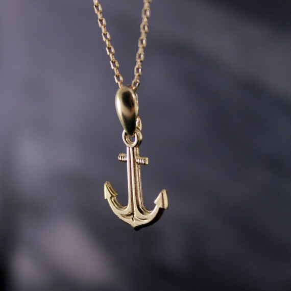 Anchor Necklace Summer Beach Ocean 14K Gold Plated Women Necklace