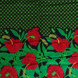 African print fabric sold by yard Ankara fabric cotton wax print fabric floral print African fabric green red cotton material