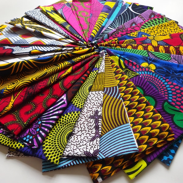 Assorted African fabric fat quarter bundles 18 x 22 inches ankara print fat quarters craft set for patchwork sewing, Quilting Fabric Square