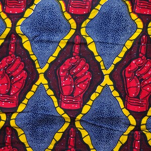 African fabric Holy Hand Africa fabric,ankara African wax print by the Yard, Ankara fabric per yard, red yellow blue cotton sewing material