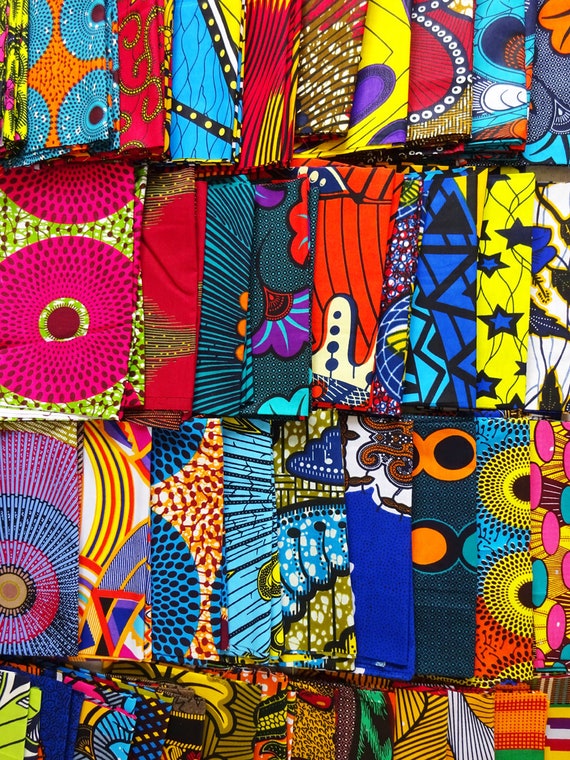 Conjunto de artesanía de telas africanas, paquete de telas con estampado de  cera africana, conjunto de telas Random Fat Eighth Fat Quarter, tela de  edredón -  España
