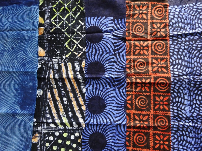 African Batik Fabrics Craft Set Fat Quarter Bundle Hand Etsy