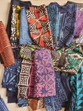 Scraps of authentic African fabric, Indigo scraps of hand dyed batik fabric, scrap package tie dye fabric strips scrap pack sold by pound product logo