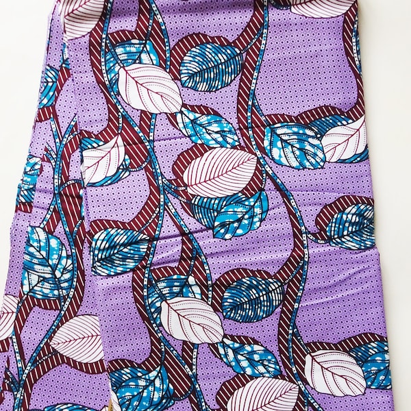 Purple African print fabric , Mauve African fabric by the yard, Wax print ankara cotton material