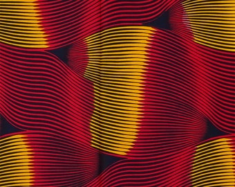 Red yellow African fabric by the Yard Ankara fabric by the yard African Supplies African print fabric wax print fabric cotton african wax
