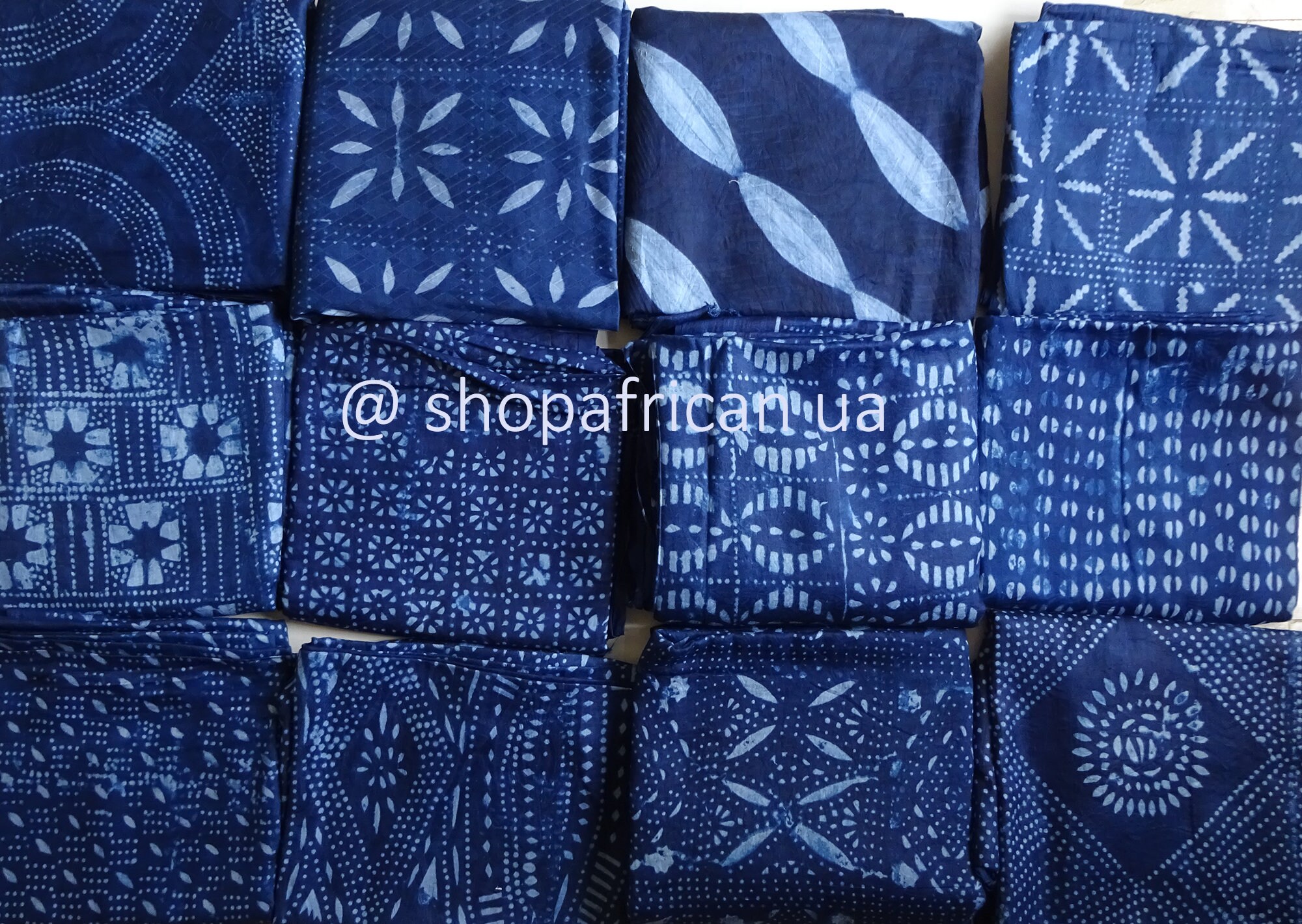 Hand Dyed Indigo African Fabric, Batik Fabric by Yards Hand Dyed Indigo African Fabric, Batik Fabric by Yards