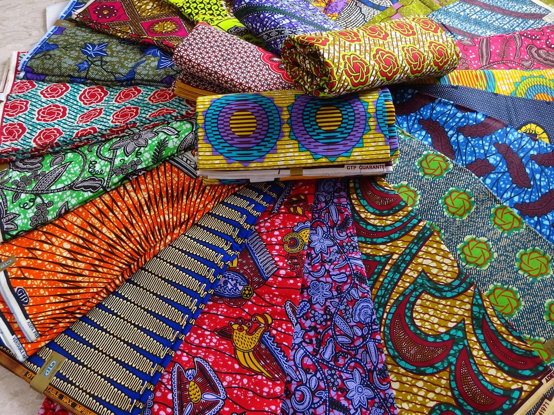 Authentic African Wax Print Fabric Sold by the Yard Made in Ghana