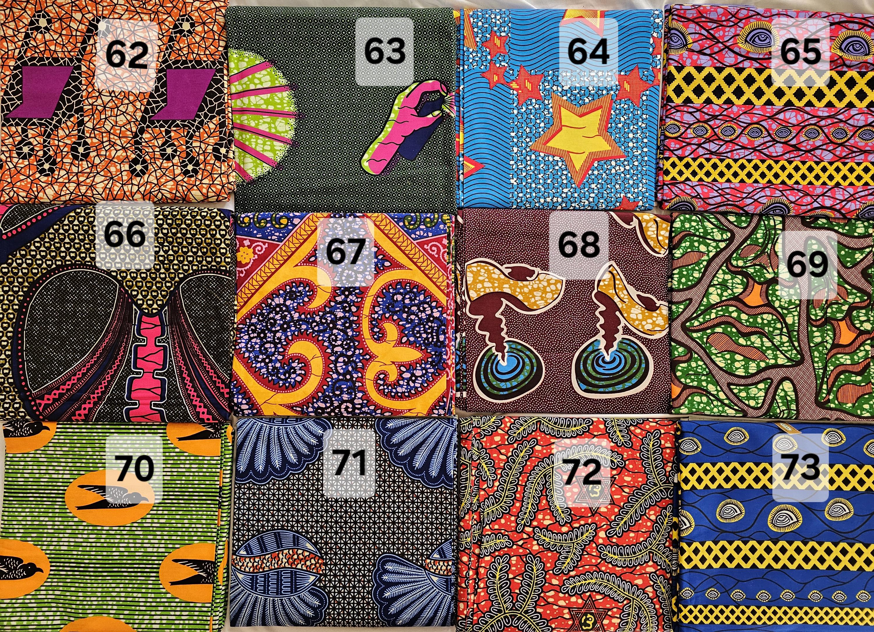 Authentic African Wax Print Fabric Sold by the Yard Made in  display picture 1
