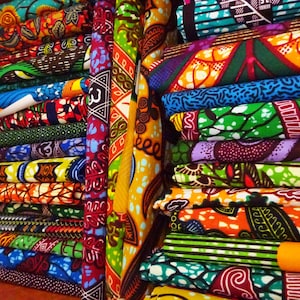African print fabric sold by the yard made in Ghana GTP  100% cotton for sewing and craft