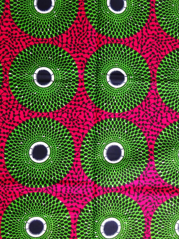Pink and green African fabric by the yard ankara print African Etsy
