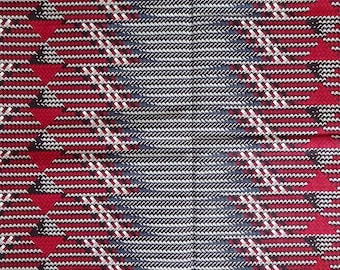 Red African fabric, geometric print cotton fabric, African wax print fabric by the Yard , Ankara fabric per yard red gray