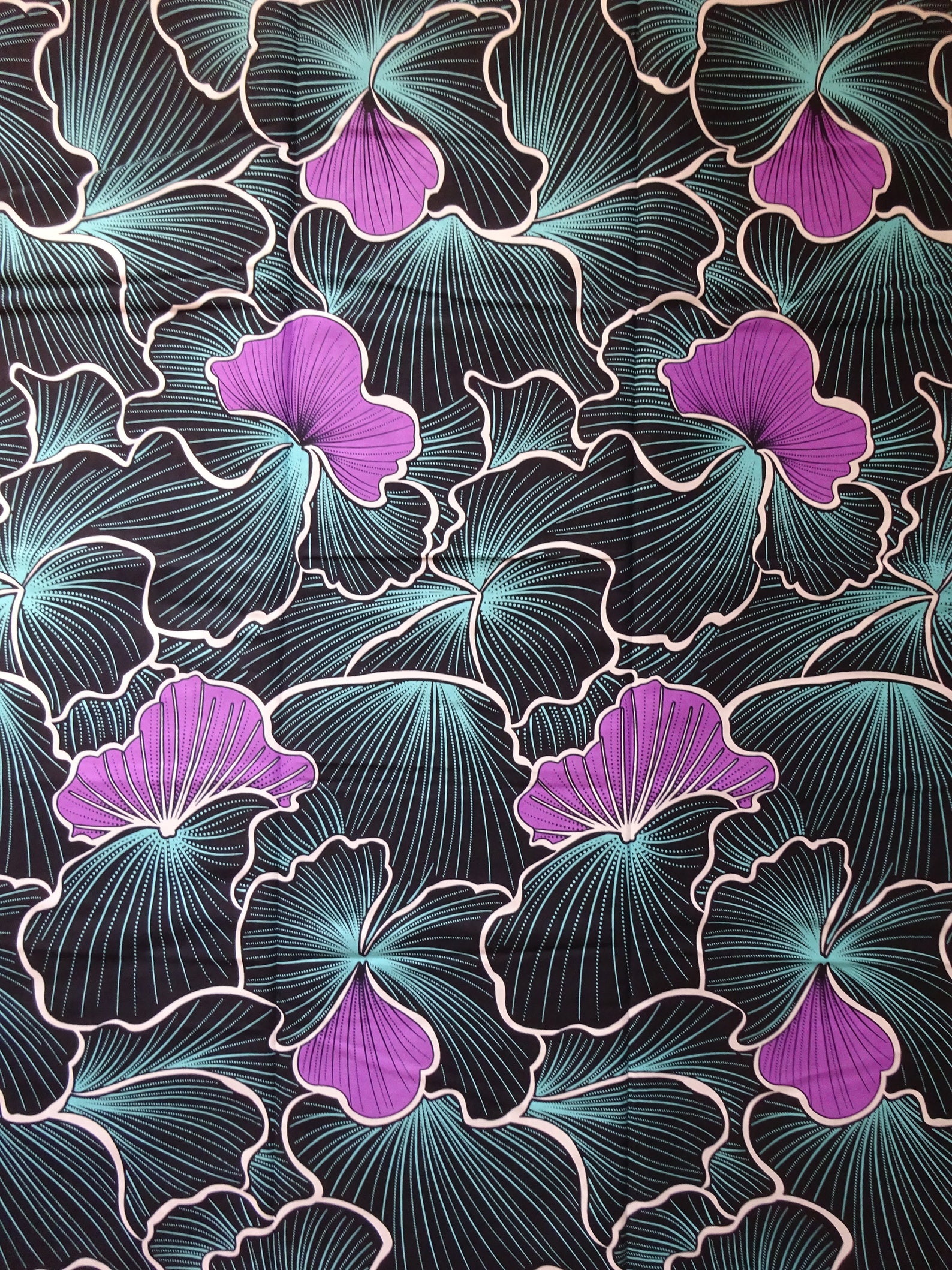 Black and purple African print Fabric floral African fabric by | Etsy