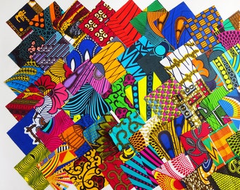 African fabric сharm packs quilting squares 5” cotton 100%  ankara print fabric