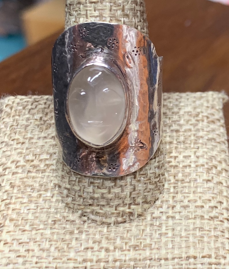 Moonstone face statement ring