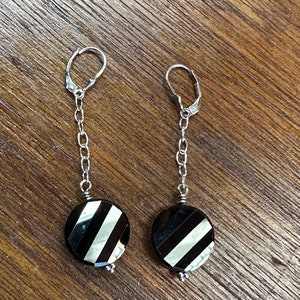 Black Swarovski Element and Sterling Silver Earrings, Black Crystal and Silver Earrings, Minimalistic Earrings,