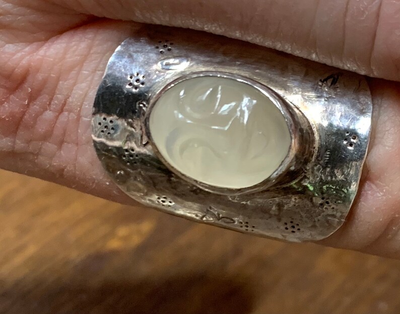 Moonstone face statement ring