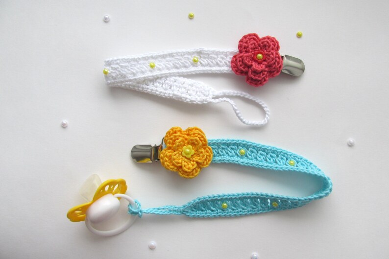 Crochet Pacifier Holder PATTERN Baby Pacifier Clip Etsy