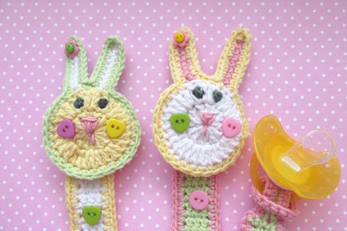 Crochet Pacifier Holder PATTERN Baby Rabbit Pacifier Clip Etsy