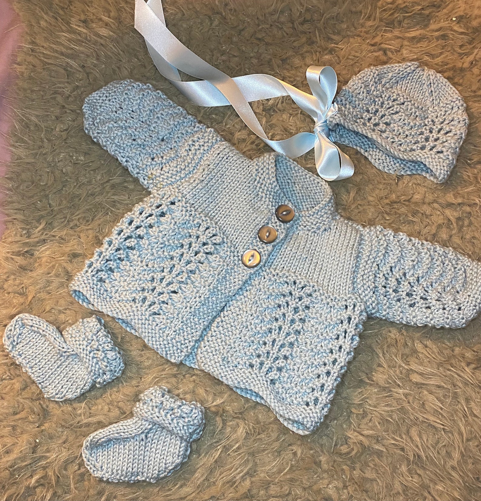 Feather and Fan Baby Set Dk/8ply Premmie to Toddler - Etsy