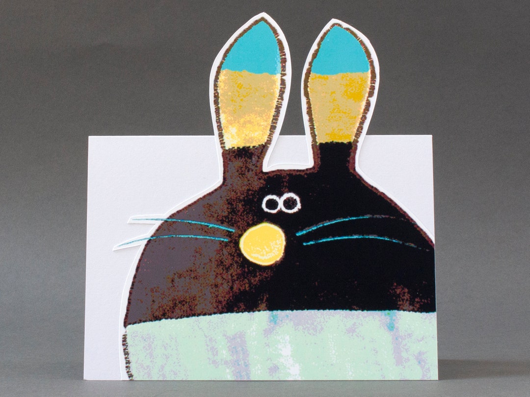 Nosy Rabbit Nosey Rabbit Greetings Card With Cut Out Ears. - Etsy UK