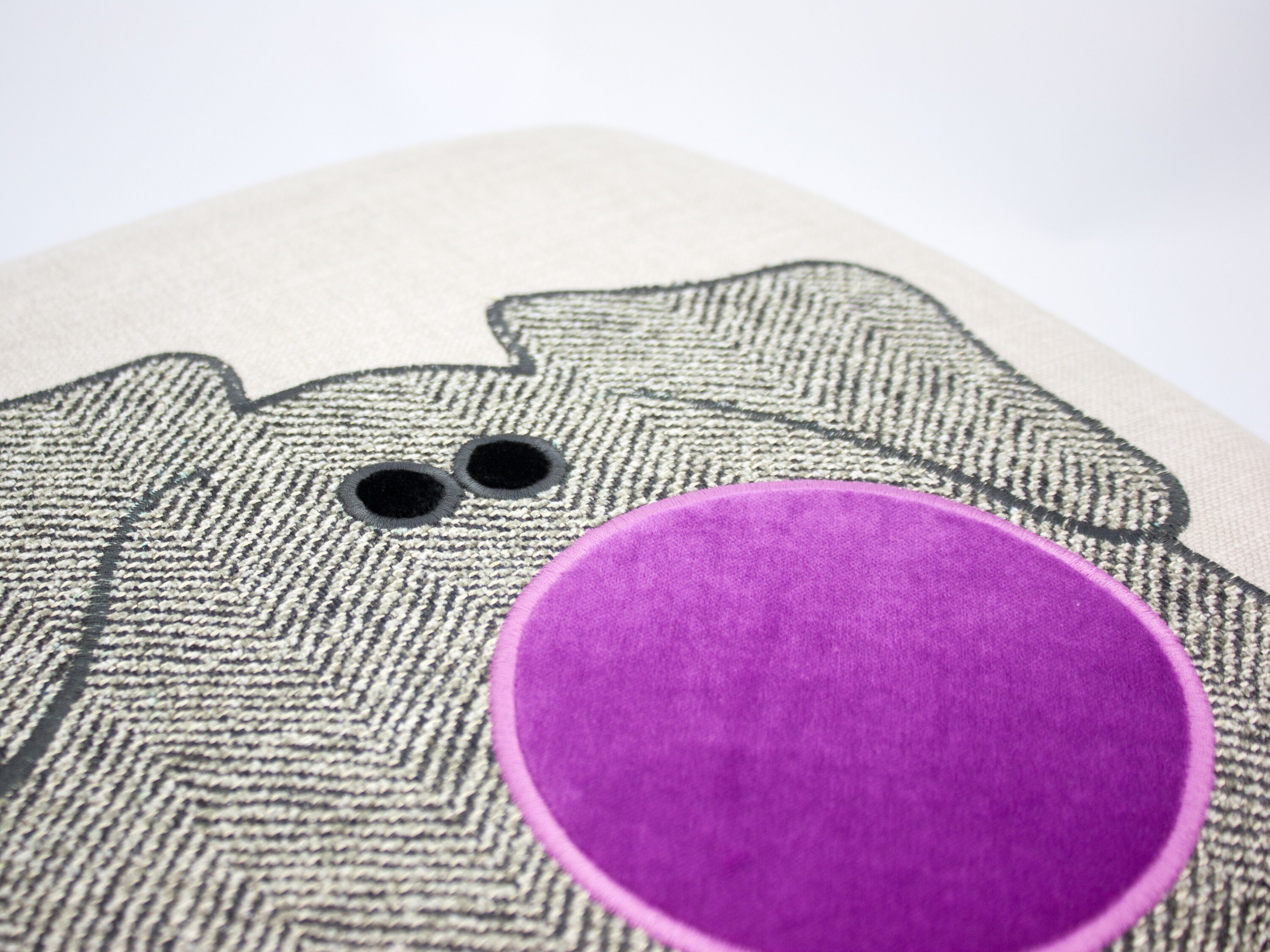 Quirky Footstool With an Appliqué Character Known as Etsy