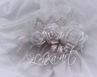 kanzashi peigne de mariage, de roses fleurissent kanzashi, Bibis, coiffure de mariage cheveux