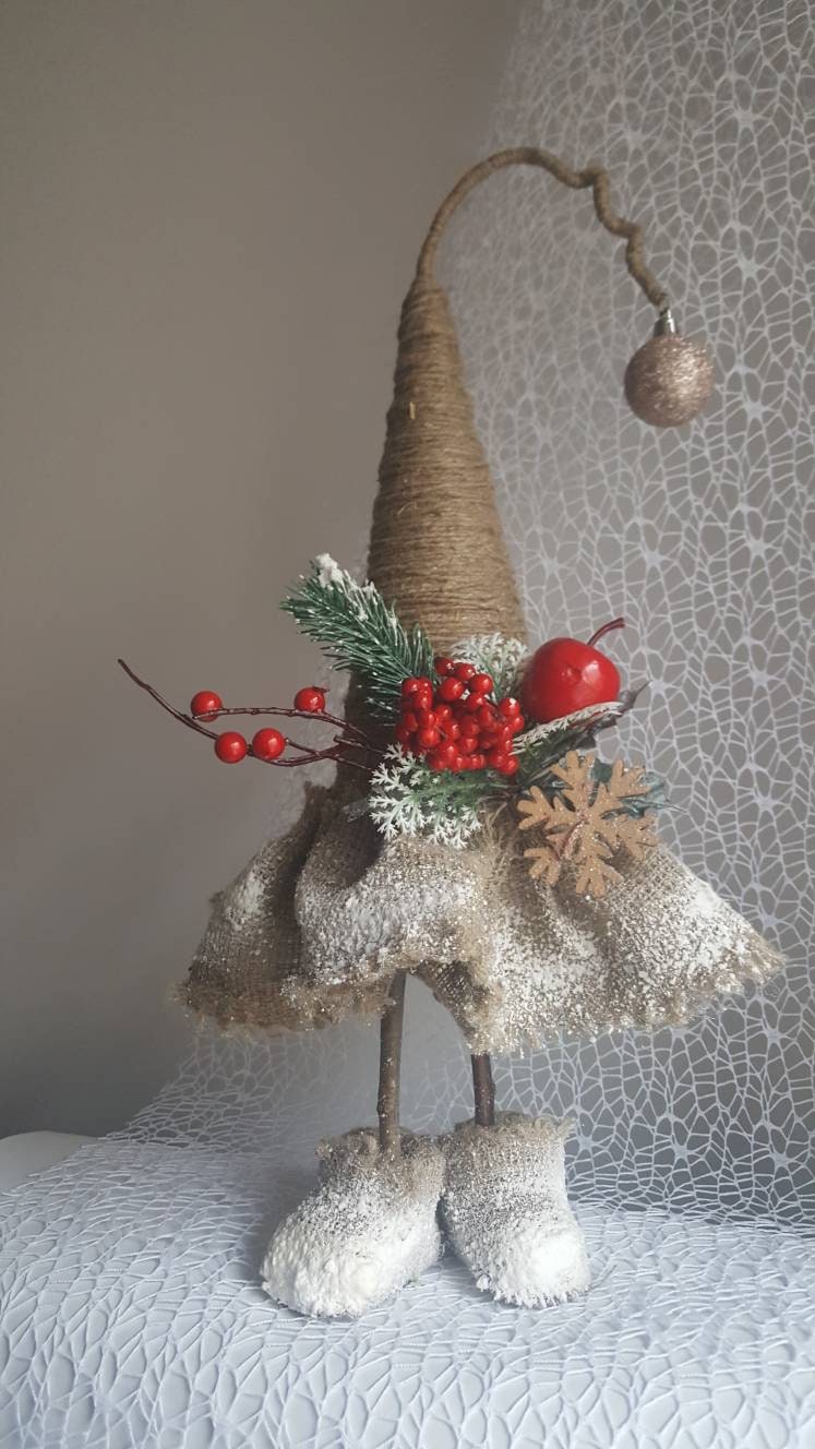 Funny Christmas Tree in Schoes Natural Decoracion Juta Snow - Etsy