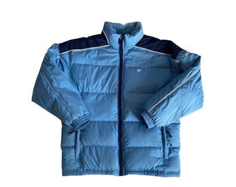 Vintage 90s Fila Puffer Jacket - Blue Winter Coat