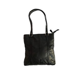90s minimalist Leather bag black leather purse